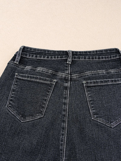 Seam Detail Flared Bottom Ankle Length Jeans - Jeans Junction Online