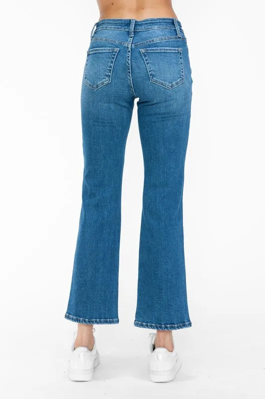 bytos Full Size Cat's Whiskers Mid Rise Ankle Jeans - Jeans Junction Online