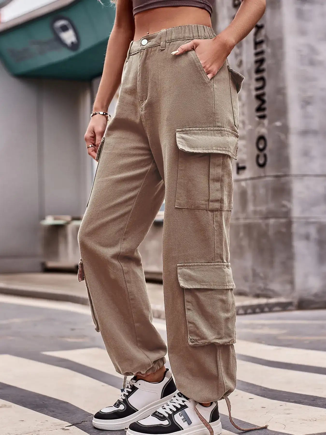 Casual Wide Leg Cargo Jeans - Jeans Junction Online