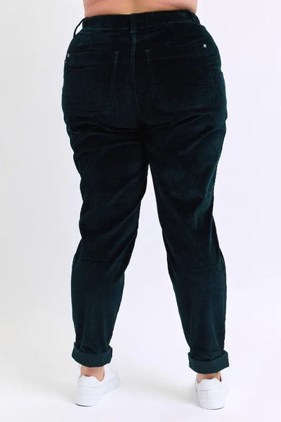 Judy Blue Full Size High Waist Corduroy Cuffed Jogger Plus Size - Jeans Junction Online