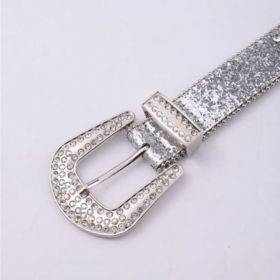 PU Leather Rhinestone Belt - Jeans Junction Online