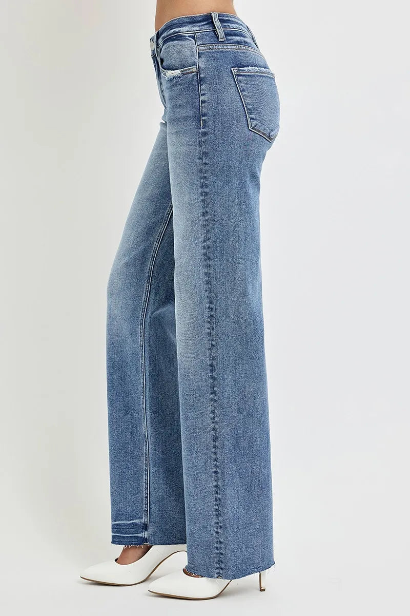 RISEN Full Size High Rise Straight Leg Jeans with Pockets - Jeans Junction Online
