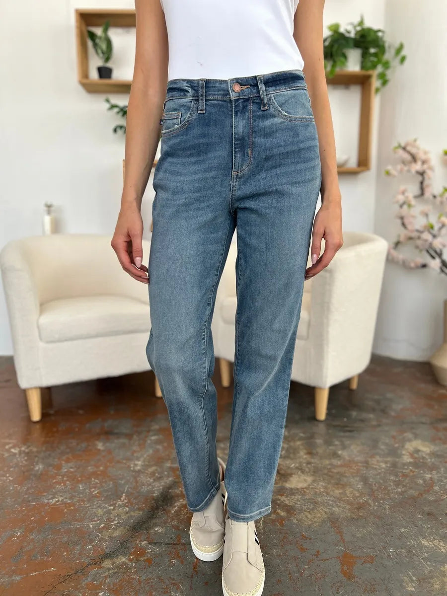 Judy Blue Full Size High Waist Straight Jeans - Jeans Junction Online 