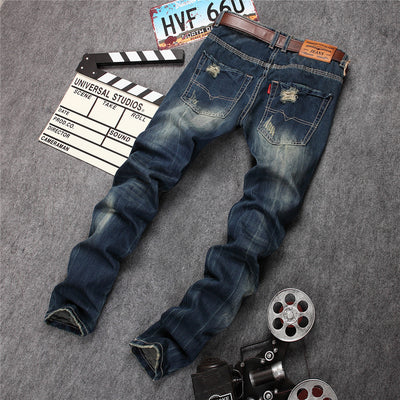 Ripped Trendy Men's Jeans Straight Leg Slim Fit Personality - Jeans Junction Online