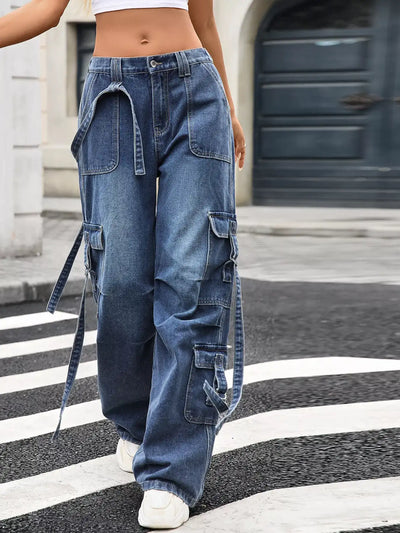 Wide Leg Cargo Jeans - Jeans Junction Online