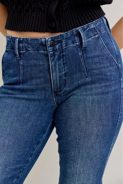 Judy Blue Full Size Mid Rise Bootcut Jeans with Welt Pockets Plus Size - Jeans Junction Online