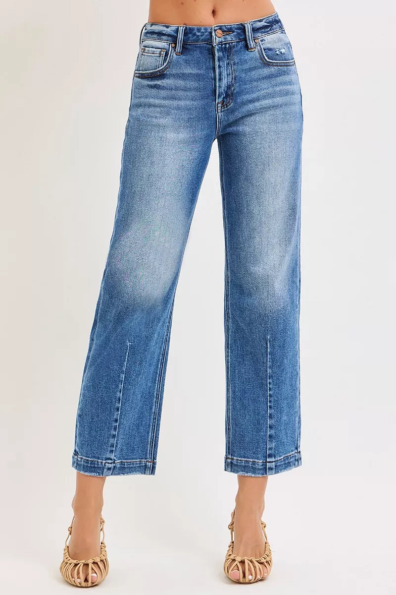 RISEN High Rise Crop Boyfriend Tapered Jeans - Jeans Junction Online