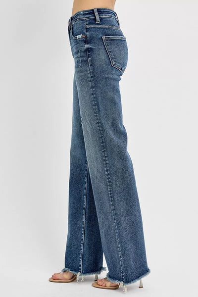 RISEN Full Size Tummy Control High Rise Long Straight Jeans Plus Size - Jeans Junction Online