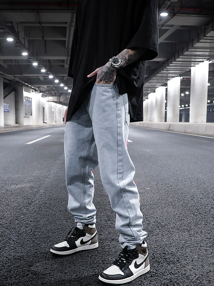 Love Embroidered Fitted Straight Leg Jeans - Jeans Junction Online 