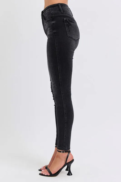 Judy Blue Full Size Mid Rise Tummy Control Skinny Jeans Plus Size - Jeans Junction Online