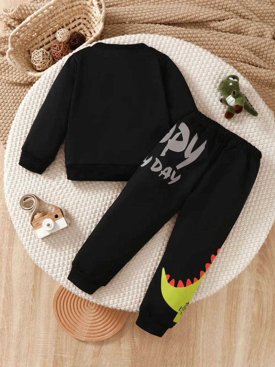 Children's Dinosaur Graphic Sweatshirt and Pants Set - Jeans Junction Online 
