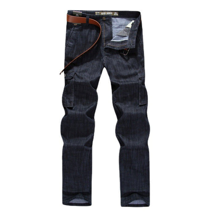 Men's Workwear Jeans Straight Loose Multi-pocket - Jeans Junction Online 