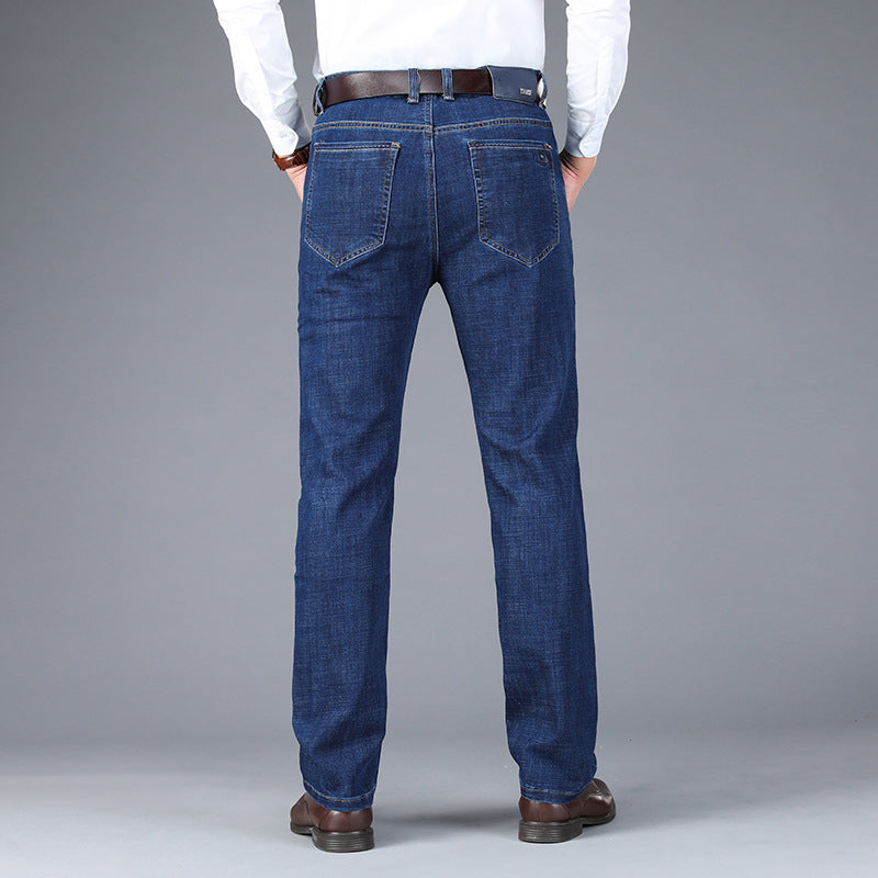 Autumn And Winter Thick Business Straight-leg Men's Jeans - Jeans Junction Online