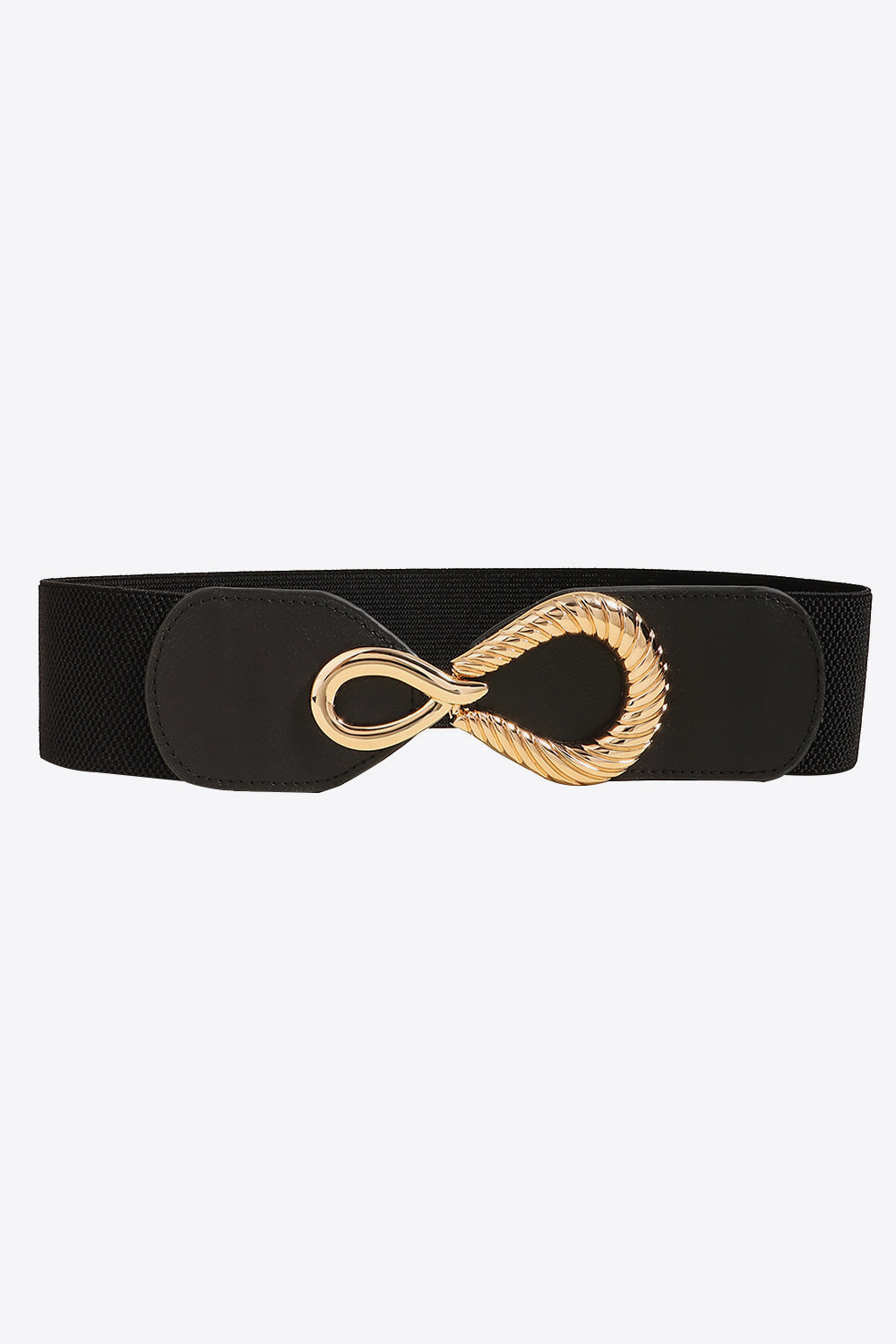 Ribbed Alloy Buckle Elastic Belt - Jeans Junction Online