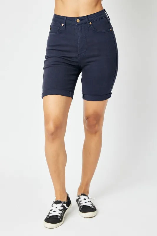 Judy Blue Full Size High Waist Tummy Control Bermuda Shorts - Jeans Junction Online 