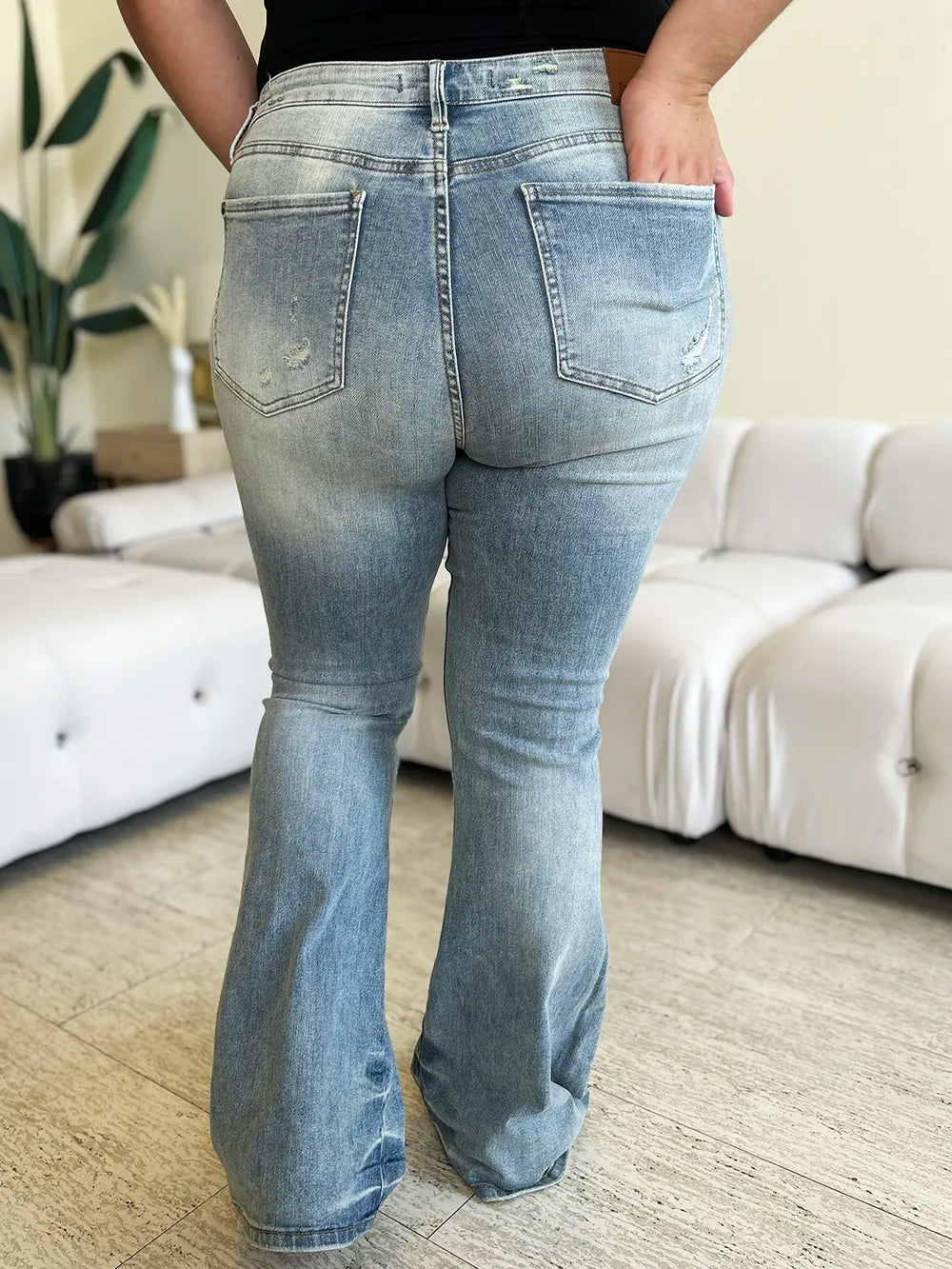Judy Blue Full Size Mid Rise Flare Jeans - Jeans Junction Online