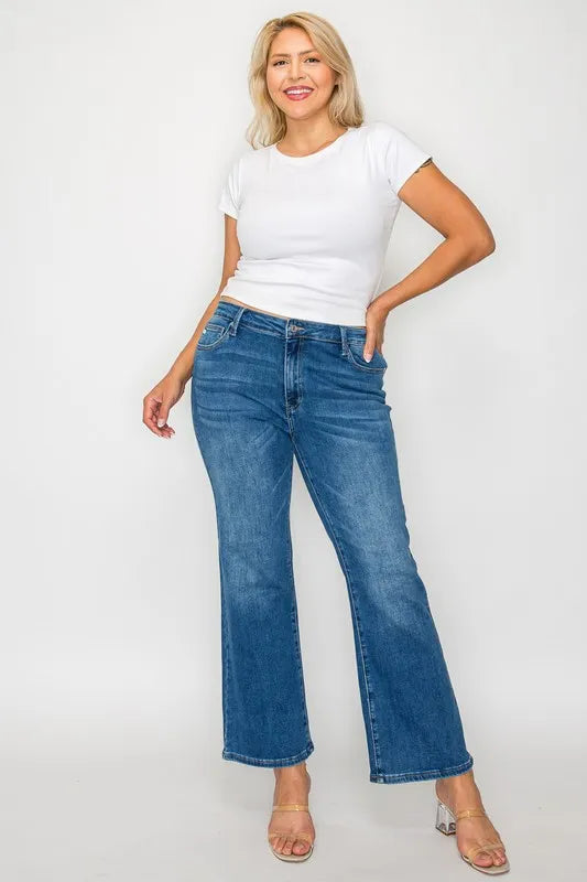 bytos Full Size Cat's Whiskers Mid Rise Ankle Jeans - Jeans Junction Online