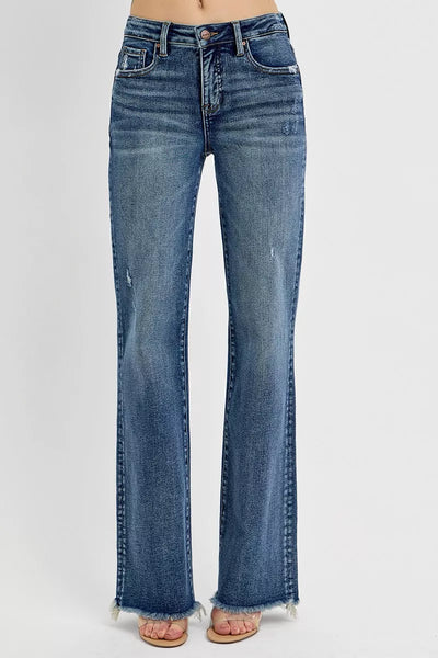 RISEN Full Size Tummy Control High Rise Long Straight Jeans Plus Size - Jeans Junction Online