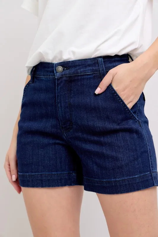 Judy Blue Full Size High Waist Denim Shorts Plus Size - Jeans Junction Online