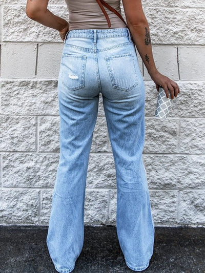 High Waist Distressed Jeans - Jeans Junction Online