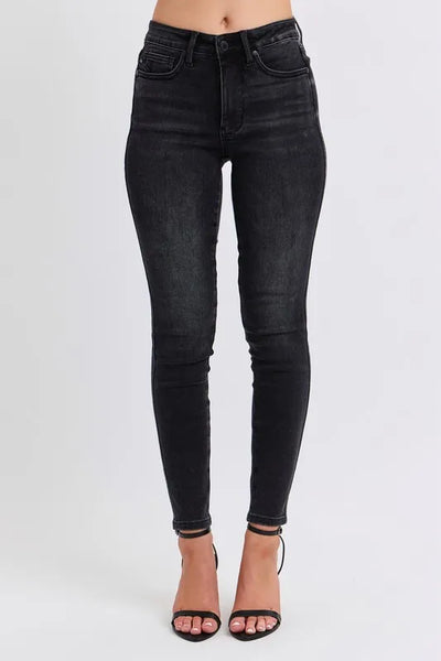 Judy Blue Full Size Mid Rise Tummy Control Skinny Jeans Plus Size - Jeans Junction Online