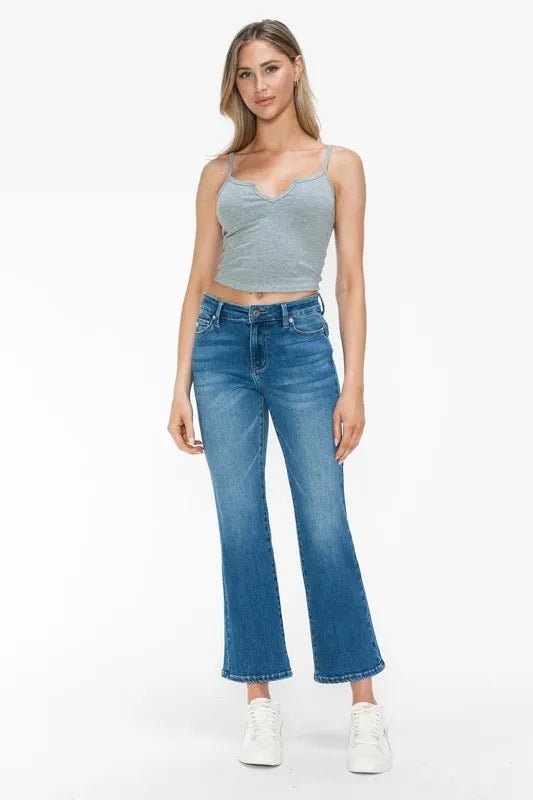 bytos Full Size Cat's Whiskers Mid Rise Ankle Jeans - Jeans Junction Online 