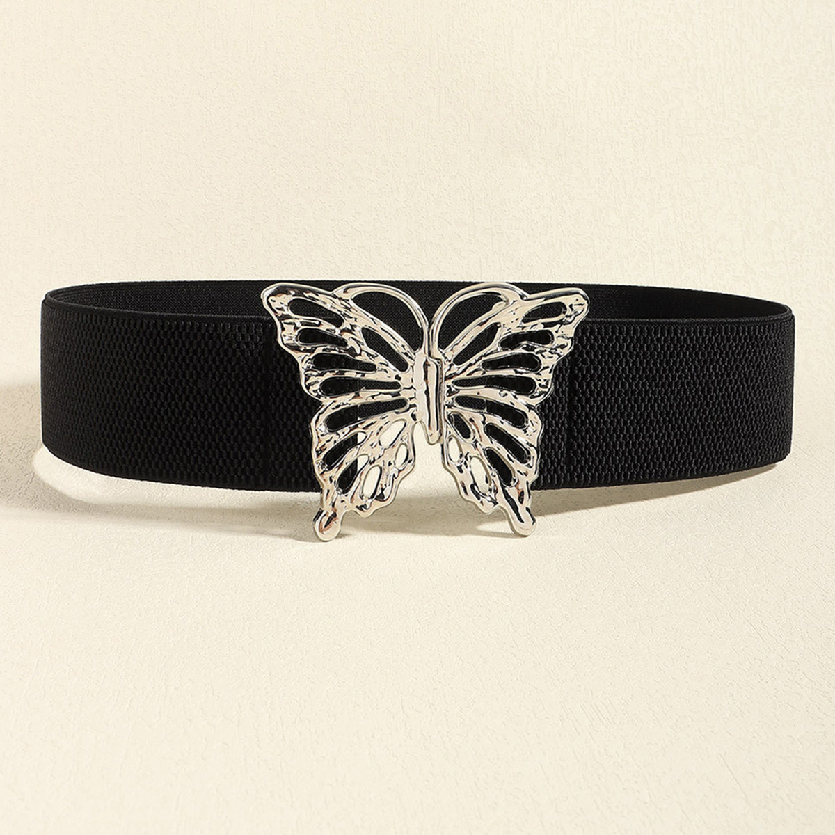 Butterfly Alloy Buckle Elastic Belt - Jeans Junction Online