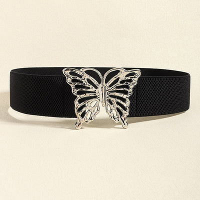 Butterfly Alloy Buckle Elastic Belt - Jeans Junction Online