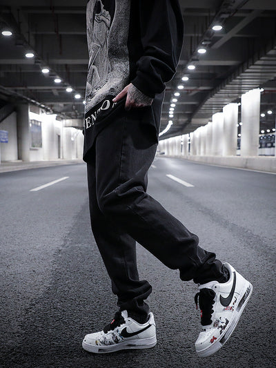 Washed Distressed Fit Straight-leg Jeans - Jeans Junction Online