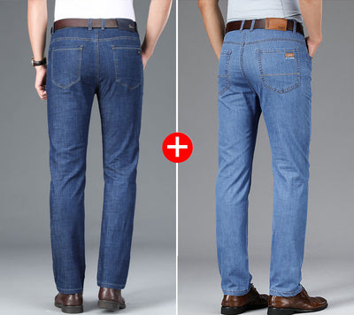 Ice Silk Ultra-thin Jeans Men's Summer Loose Straight Stretch Pants - Jeans Junction Online