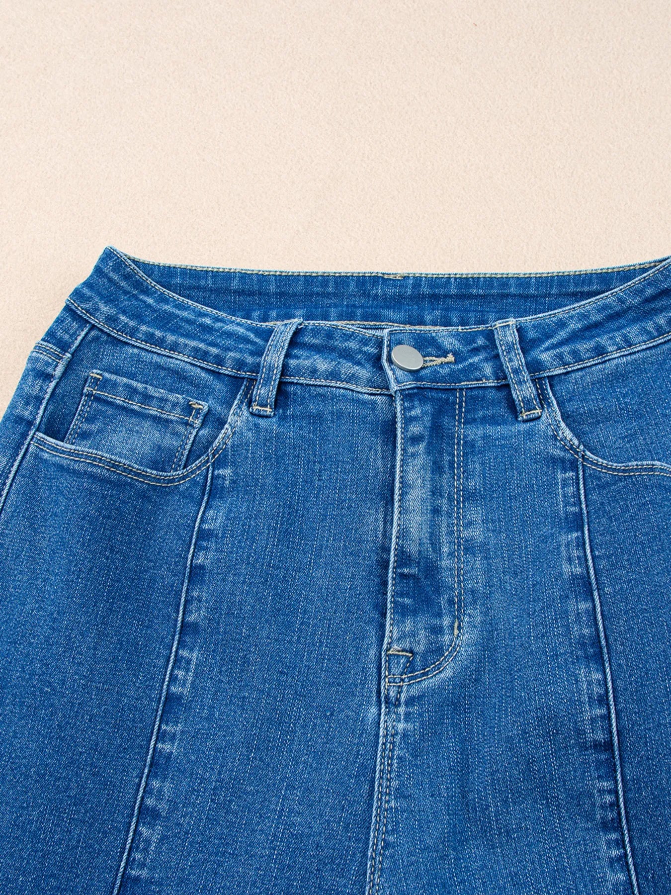 Seam Detail Flared Bottom Ankle Length Jeans - Jeans Junction Online