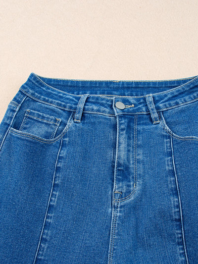 Seam Detail Flared Bottom Ankle Length Jeans - Jeans Junction Online