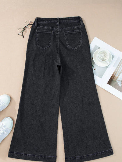 Seam Detail Flared Bottom Ankle Length Jeans - Jeans Junction Online