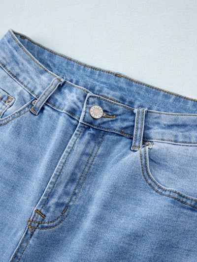 High Waist Wide Leg Washed Jeans - Jeans Junction Online