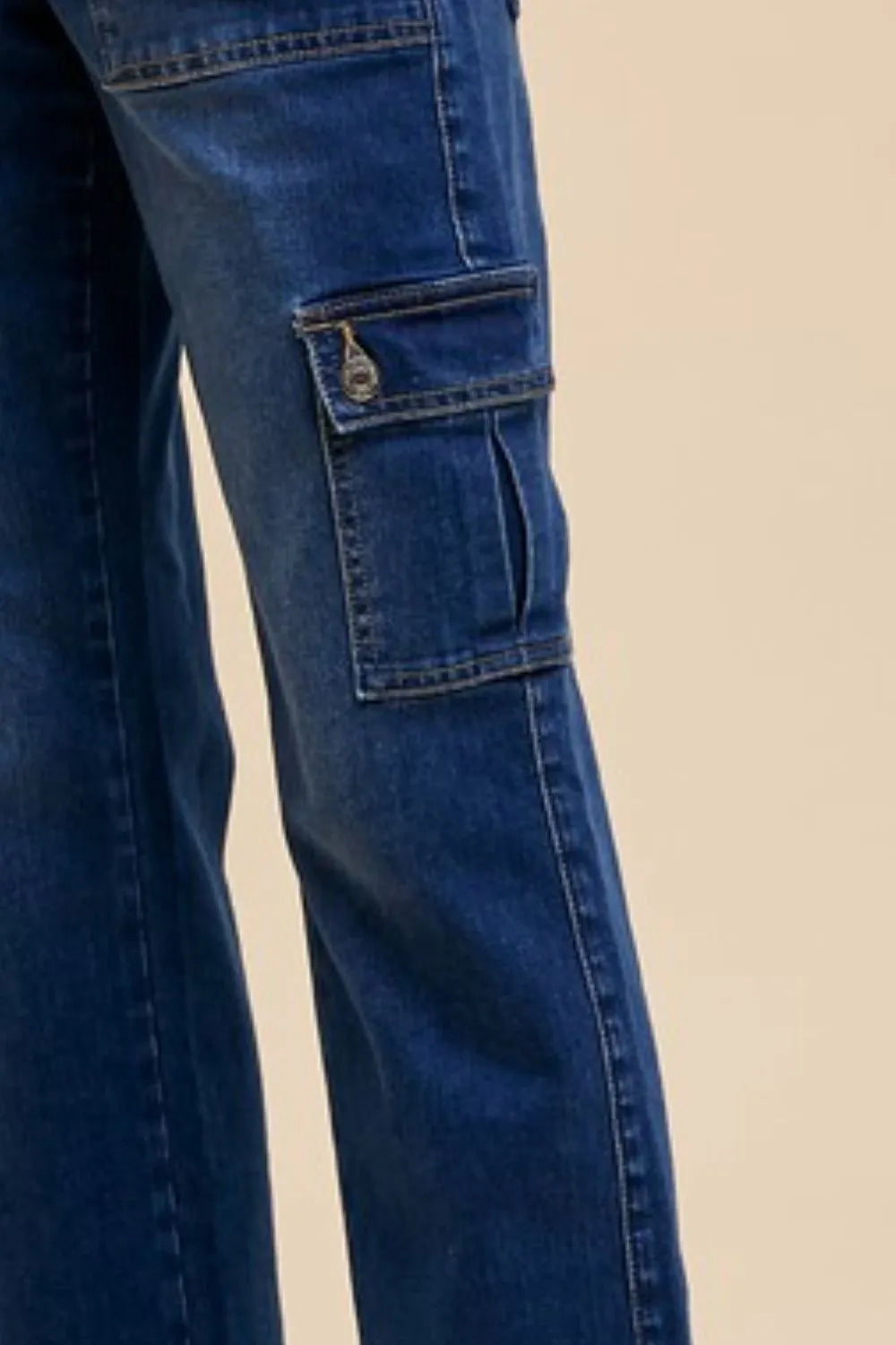 Annie Wear Straight Leg Jeans with Cargo Pockets - Jeans Junction Online