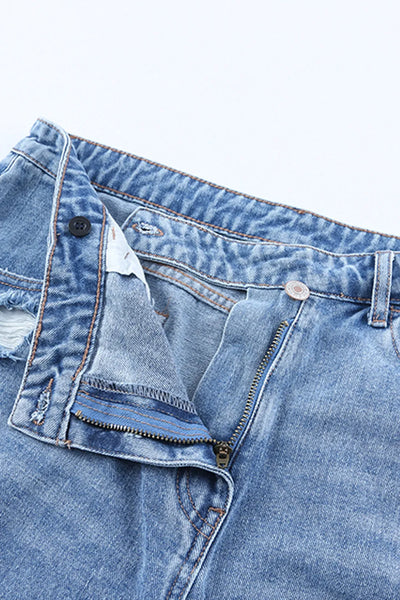 High Rise Crossover Waist Denim Shorts - Jeans Junction Online