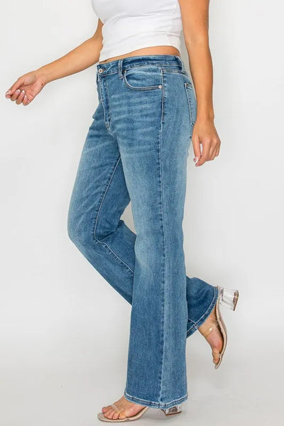 bytos Full Size Cat's Whiskers Mid Rise Bootcut Jeans - Jeans Junction Online