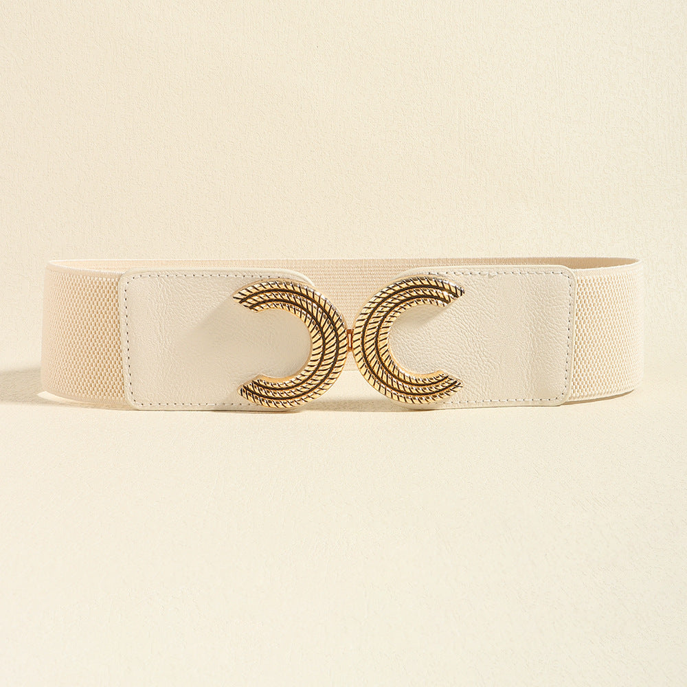 Double C Buckle Elastic Belt - Jeans Junction Online
