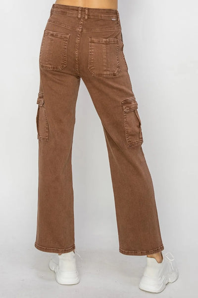 Risen Full Size High Rise Cargo Jeans - Jeans Junction Online