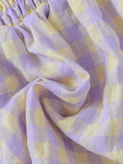 Children's Gingham Smocked Top and Bow Pants Set - Jeans Junction Online