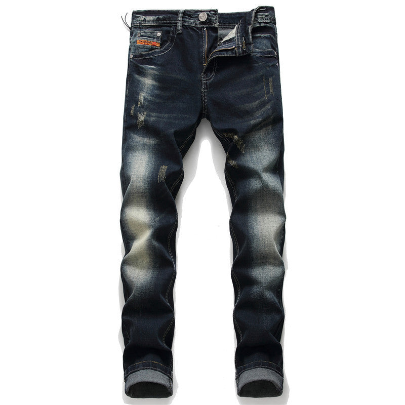 Non-iron Ripped Straight Men's Micro-stretch Jeans - Jeans Junction Online 