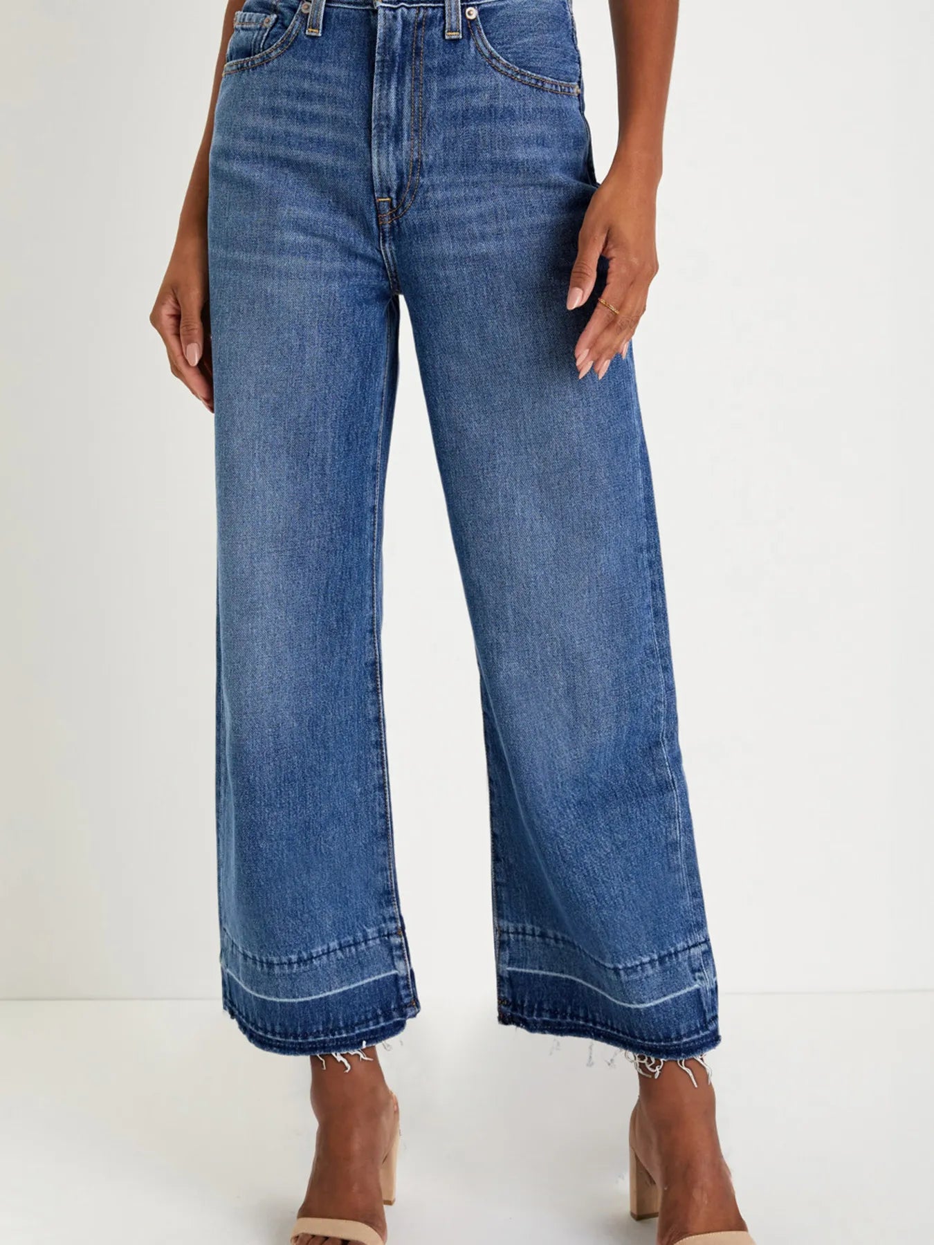 High Waist Wide Leg Washed Jeans - Jeans Junction Online