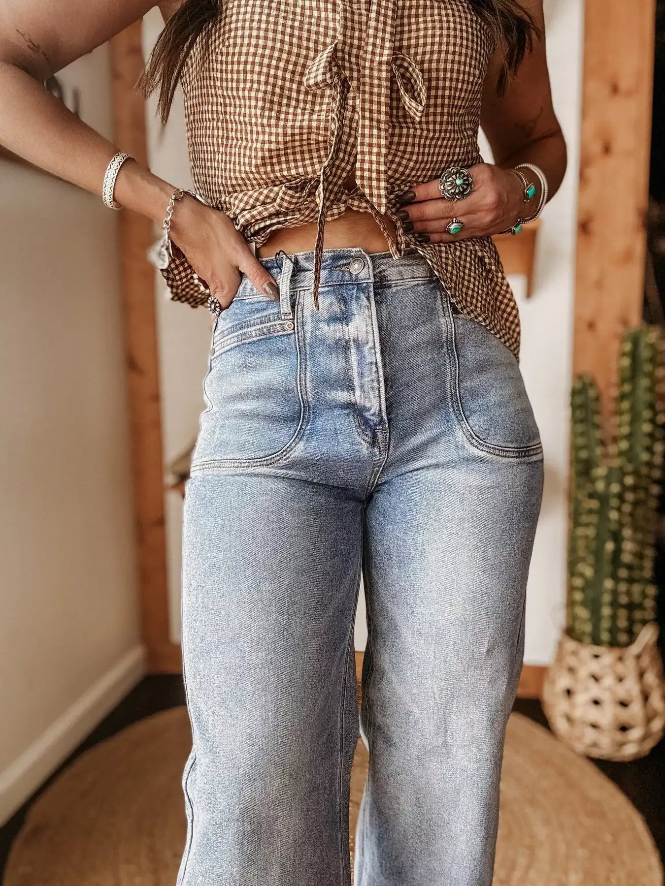 Wide Leg Wash Jeans - Jeans Junction Online