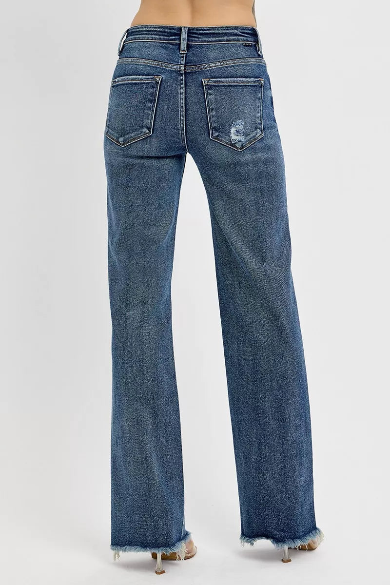 RISEN Full Size Tummy Control High Rise Long Straight Jeans Plus Size - Jeans Junction Online