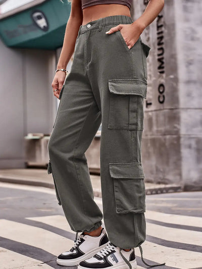 Casual Wide Leg Cargo Jeans - Jeans Junction Online