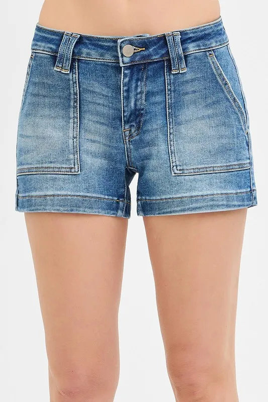 RISEN Low Rise Patched Pocket Shorts - Jeans Junction Online