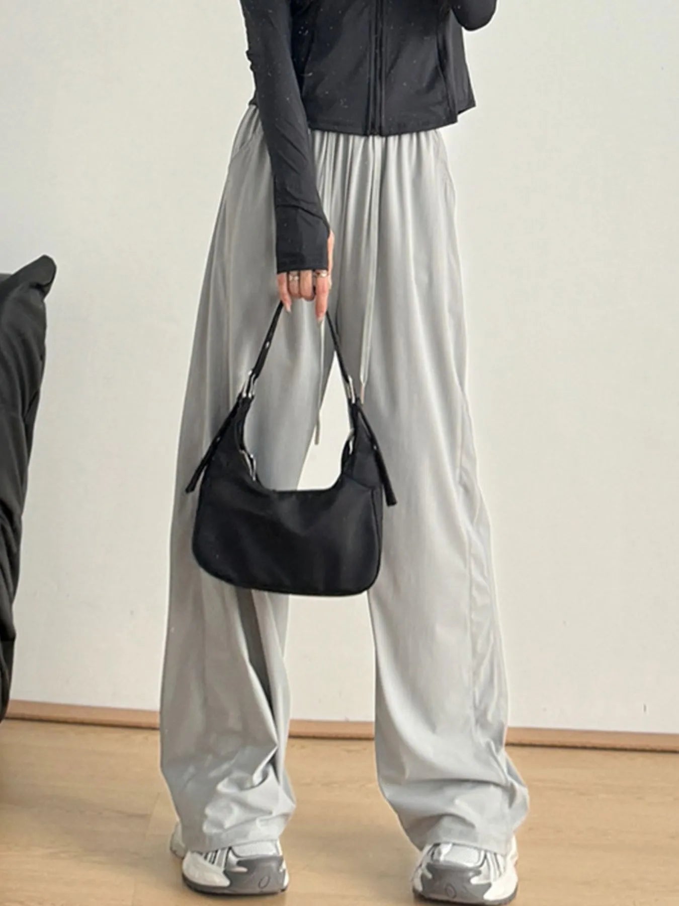 Wide-Leg Drawstring Pants - Jeans Junction Online