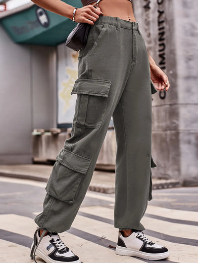 Casual Wide Leg Cargo Jeans - Jeans Junction Online