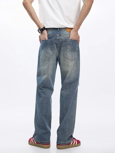 Men's Distressed Wide-Leg Relaxed Fit Jeans - Jeans Junction Online