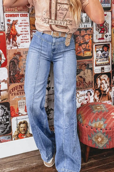 High-Waisted Wide Leg Jeans - Jeans Junction Online